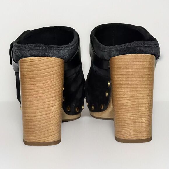 Veronica Beard Dacey Black Suede Mule Clogs Studded Women's Size 8.5 - Picture 5 of 14